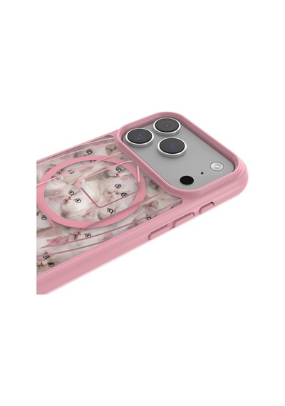 Diesel Apple iPhone 17 Uyumlu Magsafe Destekli Oval D Kedi Desenli Kılıf - Pembe