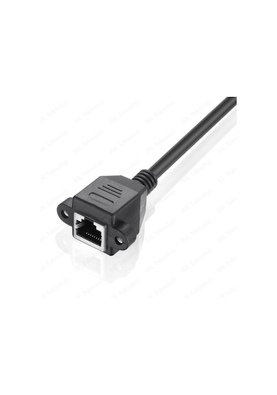 Panel Montaj Rj45 Erkek - Dişi 90 Derece Açılı Uzatma Lan Kablosu