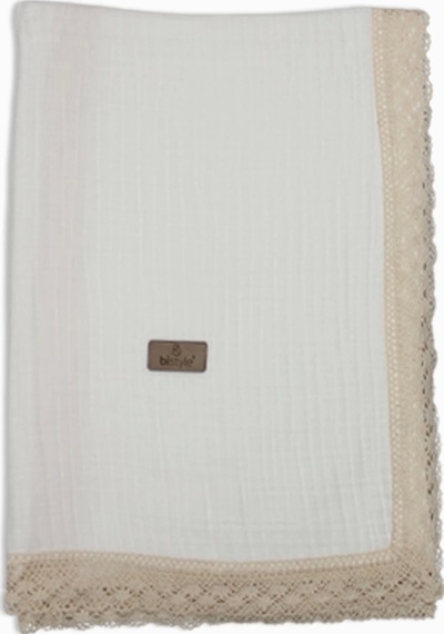 Bistyle Organik Müslin 80x90 Fistolu Battaniye 70112 Ekru Ekru