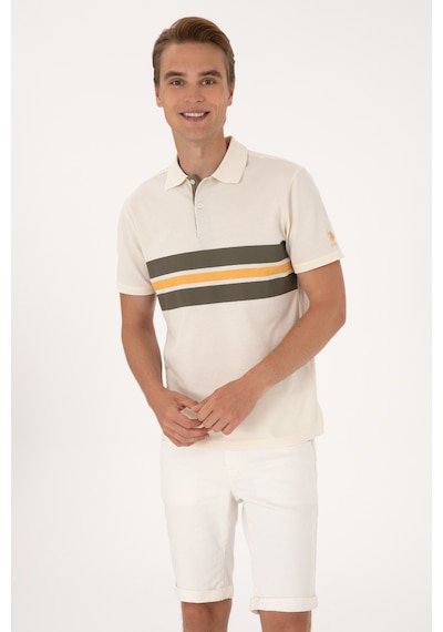U.S. Polo Assn. Erkek Regular Fit Krem Polo Yaka Tişört 50306808-VR071