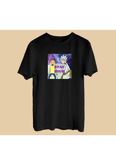 Kalic Studio Stay High - Rick And Morty - T-shirt Siyah