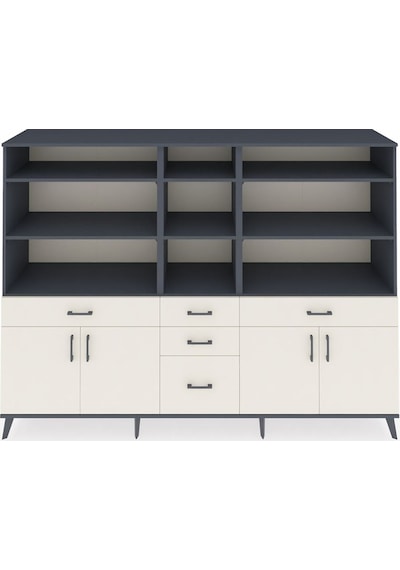 Hyperion Dolap 11 Raflı 5 Çekmeceli 4 Kapaklı 220x44x163 Antrasit Antrasit-aytaşı Hyperion Dolap 11 Raflı 5 Çekmeceli 4 Kapaklı 220x44x163 Antrasit Antrasit-aytaşı