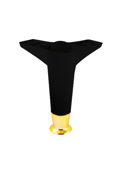 İbico-936 15cm Siyah Gold Uçlu Plastik Mobilya Ve Koltuk Ayağı- 10'li Paket