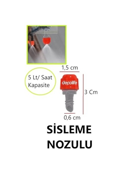 Ayrex Depolife 10 Metre Bahçe Balkon Veranda Kamelya Çardak Nemlendirme Sulama Serinletme Sis Püskürtme Sistemi Genel