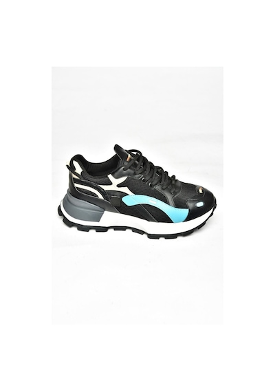 Fox Shoes S312213109 Siyah Kalın Tabanlı Spor Ayakkabı Sneakers Siyah