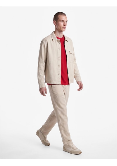 Koton Beli Bağcıklı Düğmeli Cepli Regular Fit Pamuklu Chino Müslin Pantolon Bej 7wam40045hw Ekru