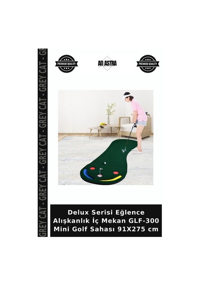 Delux Serisi Eğlence Alışkanlık İç Mekan Glf-300 Mini Golf Sahası 91x275 Cm Çok Renkli