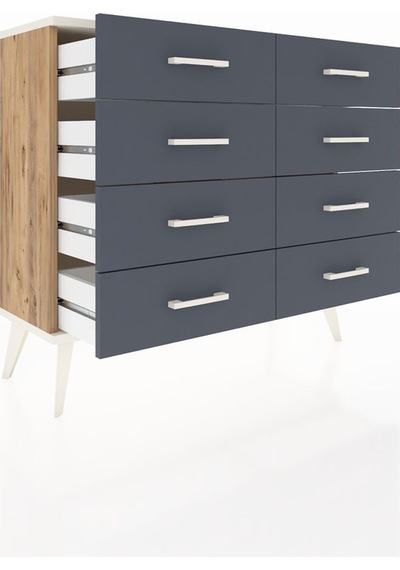Arges Şifonyer 8 Çekmeceli 88x30x80 Çam-aytaşı/antrasit Aytaşı/antrasit Arges Şifonyer 8 Çekmeceli 88x30x80 Çam-aytaşı/antrasit Aytaşı/antrasit