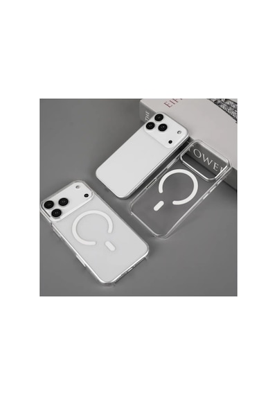 İphone 17 İle Uyumlu Ic Çipli Animasyonlu M-safe Sararmaz Pc Premium Slim Şeffaf Kılıf