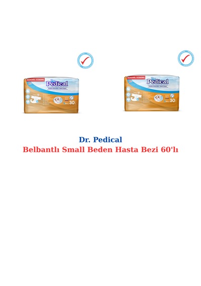 Dr. Pedikal - Belbantlı Yaşlı Hasta Bezi Small Beden 60'lı S