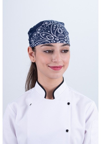 Chef Bone Kep Aşçı Şef Şapkası Şal Desen Bandana Çok Renkli