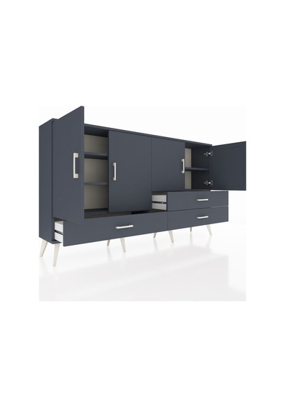 Arges Konsol 5 Raflı 3 Çekmeceli 4 Kapaklı 176x30x99 Antrasit-ant Antrasit-antrasit Arges Konsol 5 Raflı 3 Çekmeceli 4 Kapaklı 176x30x99 Antrasit-ant Antrasit-antrasit