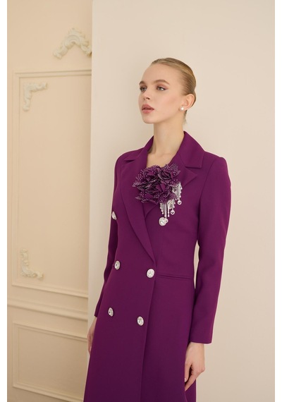 Senna Rose Stone Dress Mürdüm Mürdüm