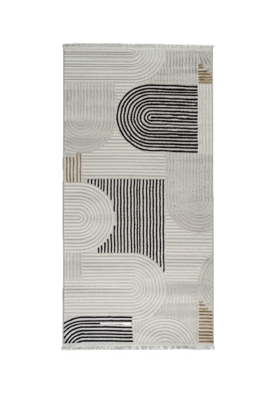 Arma Serisi Multi Gri Geometrik Desenli Modern Halı Mc 402 Çok Renkli