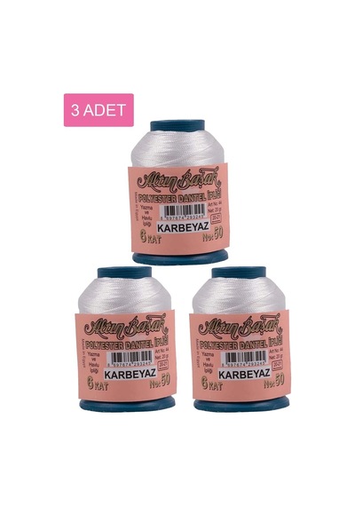 3 Adet Altınbaşak Oya Ve Dantel İpi 20 Gr - Royaleks - No: K.beyaz Çok Renkli