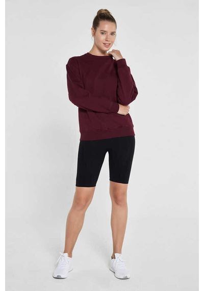 Jerf Lydney Kadın Sıfır Yaka Sweatshirt Bordo 001