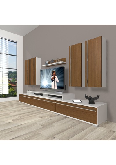 Decoraktiv Ekoflex 8d Mdf Tv Ünitesi Tv Sehpası Beyaz - Ceviz