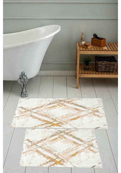 Eliana Home Dijital Baskı 2'li Banyo Paspas Takımı Lna5-0769 100x60 Ve 60x50 Cm Bej