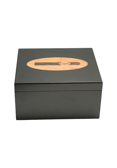 Premiumquality Polermo Siyah Sedir Humidor Puro Kutusu - Tr9638