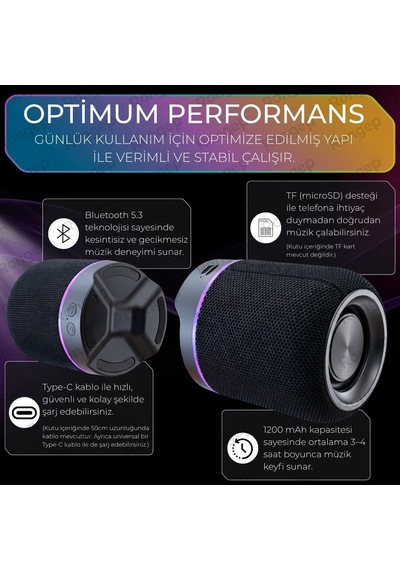 Taşınabilir Bluetooth Hoparlör Sound-twin 10w Tws Stereo Manyetik Özellikli İki Parçaya Ayrılabilen Rgb Işıklı Ipx6 Suya Dayanıklı Type-c Şarjlı Kablosuz Speaker Siyah