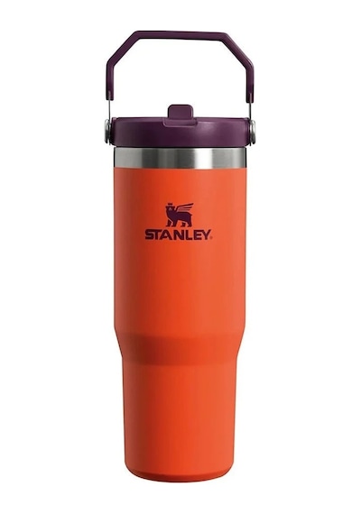 Stanley The Iceflow Flip Straw Pipetli Termos Bardak 0.89 LT 30 OZ - Tigerlily Turuncu