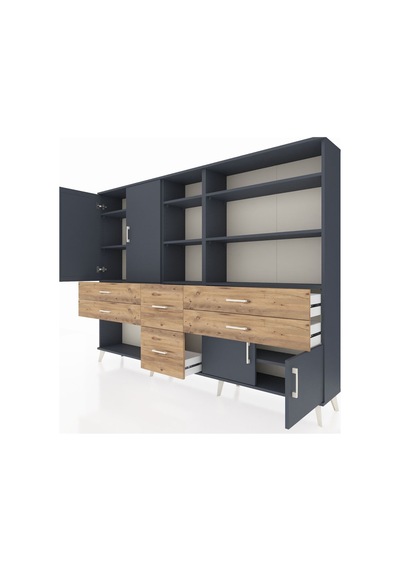 Arges Dolap 10 Raflı 6 Çekmeceli 4 Kapaklı 220x30x163 Antrasit-antrasit/çam Antrasıt/atlas Çam - Antrasıt Arges Dolap 10 Raflı 6 Çekmeceli 4 Kapaklı 220x30x163 Antrasit-antrasit/çam Antrasıt/atlas Çam - Antrasıt
