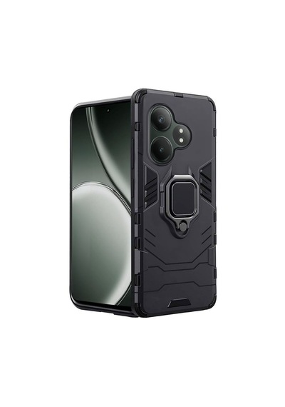 Microcase Realme Gt 6t İle Uyumlu Batman Serisi Yüzük Standlı Armor Kılıf - Siyah Al3349
