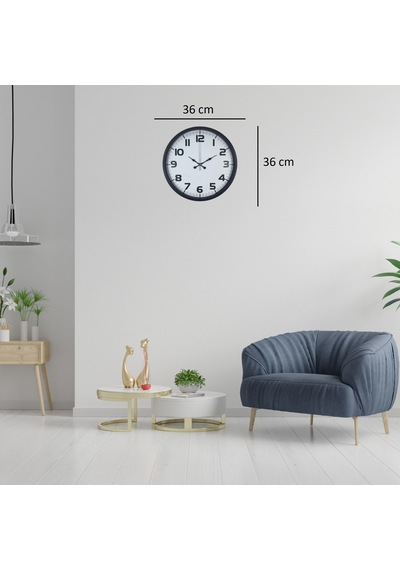 Siyah 36 Cm Büyük Rakamlı Duvar Saati
