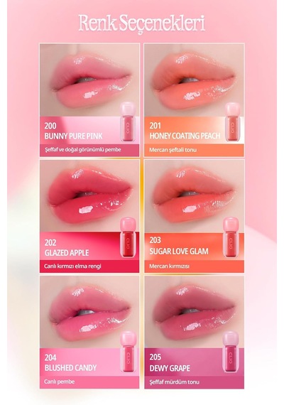 Pigmentli, Parlak Bitişli Dolgunlaştırıcı Lip Gloss Volumate Gloss 202 Glazed Apple Çok Renkli