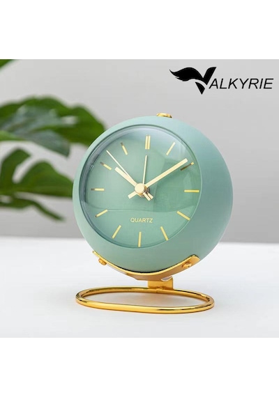 Valkyrie Akar Saniyeli Işıklı Metal Gold Dijital Masa Saati Alarmlı Yeşil