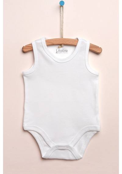 Lilabio %100 Organik Pamuk 5li Beyaz Atlet Bebek Body Beyaz