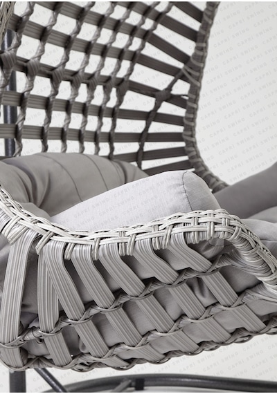 Gardenya Bahçe Capri Swing Cunda Rattan Bahçe Ve Balkon Salıncağı Gri