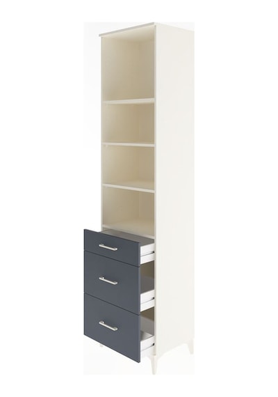 Hyperion Dolap 4 Raflı 3 Çekmeceli 60x44x243 Aytaşı-antrasit Aytaşı