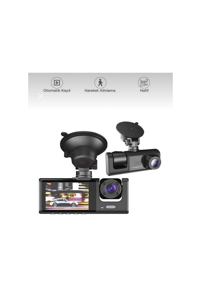 Wifi Destekli 1080p 3 Kameralı Araç İçi Kamera Lcd Ekranlı Gece Görüşlü G Sensörlü