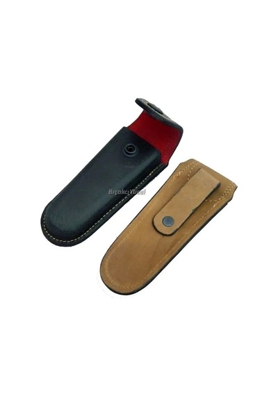 Hakiki Deri Kamp Çakı Kılıfı No:4 - 14 Cm, Kemerlikli Renkli
