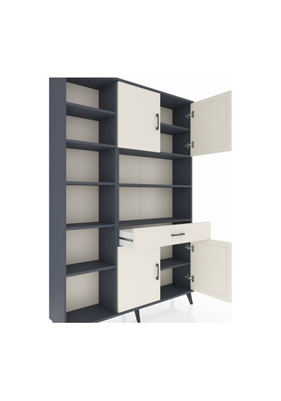 Arges Dolap 10 Raflı Tek Çekmeceli 4 Kapaklı 132x30x195 Antrasit-aytaşı/aytaşı Aytası/aytası Arges Dolap 10 Raflı Tek Çekmeceli 4 Kapaklı 132x30x195 Antrasit-aytaşı/aytaşı Aytası/aytası