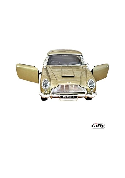 Oyuncak Diecast Metal Aston Martin Db5 Model Araba Kutulu Koleksiyonluk Figür 1:24 Ölçek Bej Ve Yeşil Renk Kahverengi