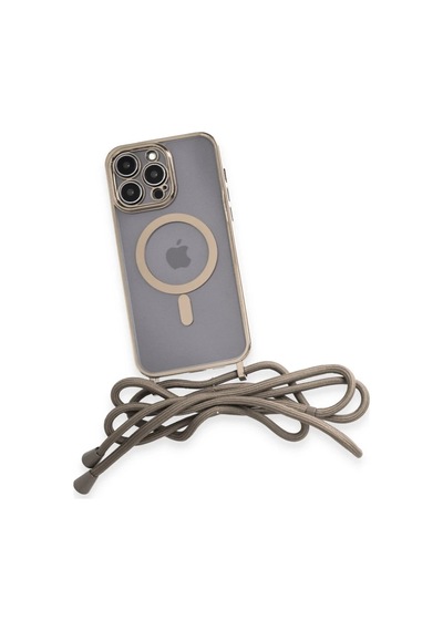 Apple İphone 12 Pro Max Kılıf Divo Lazer Askılı Magsafe Kapak - Gold 0.2M-Çok Renkli