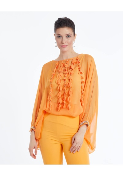 Serpil Exclusive İşlemeli Kadın Bluz - Modern Ve Şık Tasarım - Özel Gün Ve Davet İçin Bluz Orange Serpil Exclusive İşlemeli Kadın Bluz - Modern Ve Şık Tasarım - Özel Gün Ve Davet İçin Bluz Orange