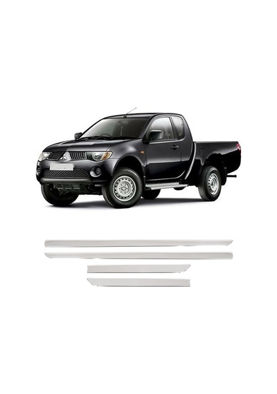 L200 Uyumlu 2010-2014 Krom Yan Kapı Çıtası 4 Parça Paslanmaz Çelik