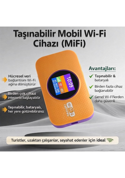 5g Mobil Wifi Modem Taşınabilir Router Wifi 6 Destekli 300mbps 3000mah Bataryalı Sım Kartlı Hotspot