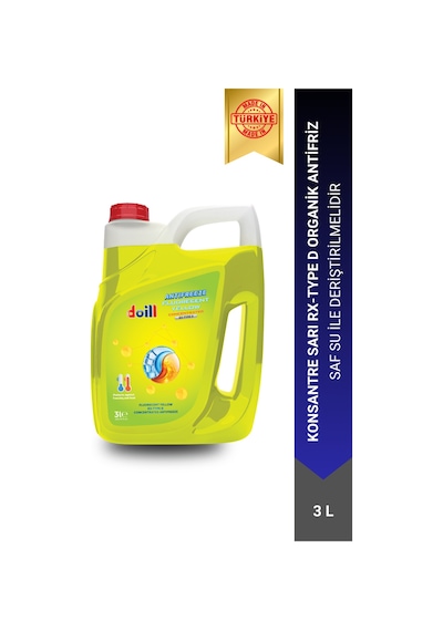 Doill Konsantre - Saf Flore Sarı RX-TYPE D Antifriz - G11 3 L