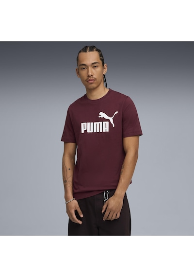 Puma Ess No. 1 Logo Tee Erkek Yetişkin T-shirt Bordo