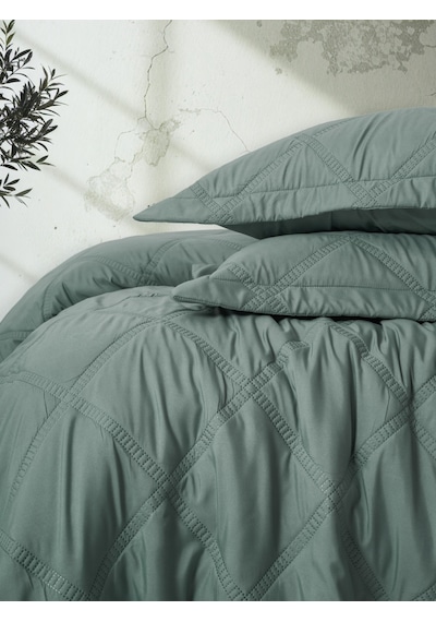 Cotton Box Serra Çift Kişilik Yatak Örtüsü Tila Mint Mint