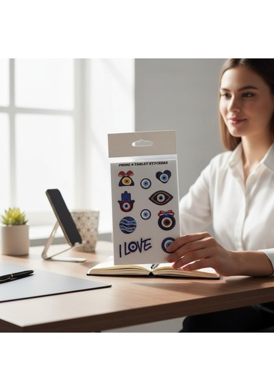 Telefon Ve Tablet İçin Yapışkanlı Stickere Nazar Tema Diğer