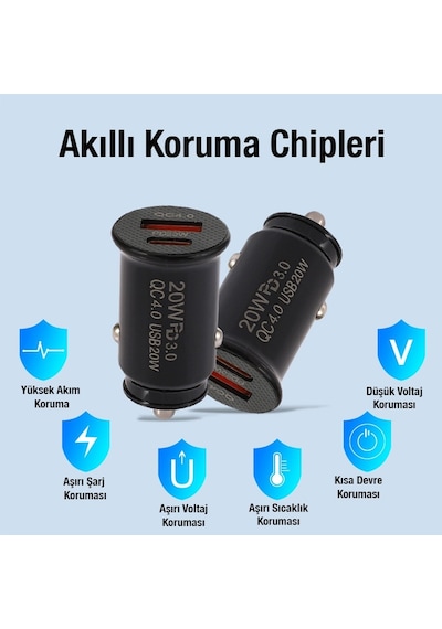 Ally Te-p10 Usb ve Type-c Çıkışlı Araç İçi Çakmaklık Hızlı Şarj