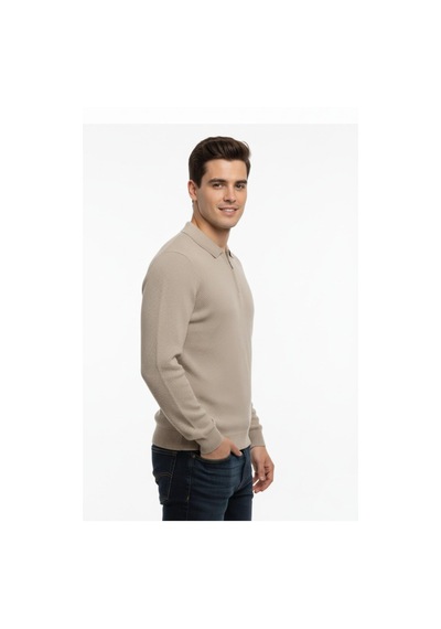 Advante Erkek Regular Fit Polo Yaka Petek Triko Kazak Bgl-st04825 Bej