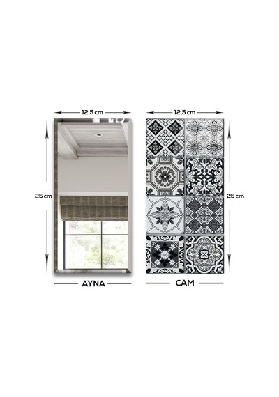 Decorita Dekor Camı | Karakalem Çizim Cam ve Ayna | 10'lu Takım Karakalem Çizim