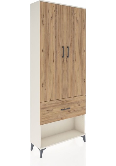 Arges Dolap 3 Raflı Tek Çekmeceli 2 Kapaklı 88x30x221 Aytaşı-çam Aytaşı