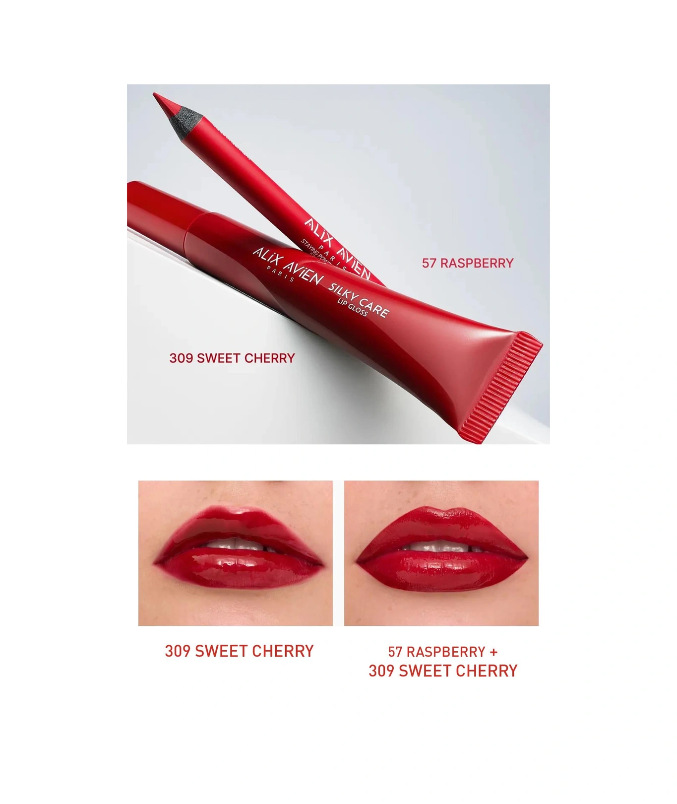 Alix Avien Dolgun Gürünüm Ve Nemlendirici Etkili Dudak Parlatıcısı Silky Care Lipgloss 309 Sweet Cherry